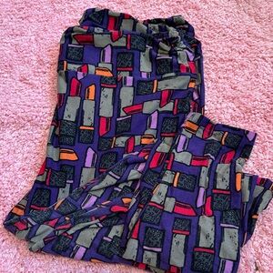 LuLaRoe Purple and Multicolor Leggings